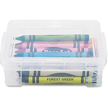 Advantus Super Stacker Crayon Storage Box, 4 4/5 x 3 1/5 x 1 3/5, Clear